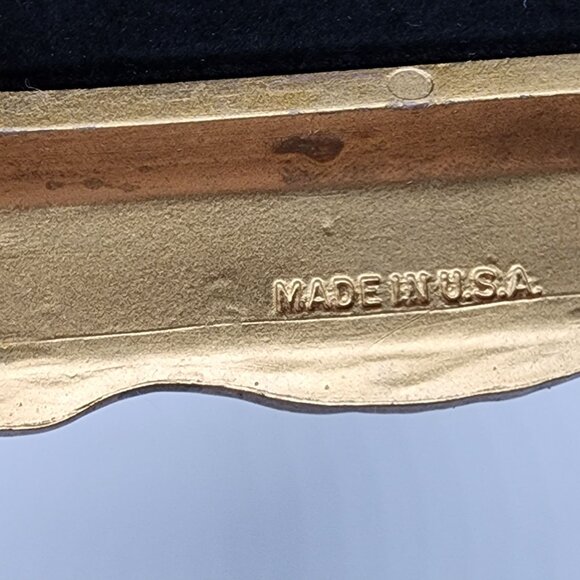 Vintage Ornate Plastic Picture Frame With Oval Reverse Painted Glass USA 3.5x4.5 - Picture 5 of 12